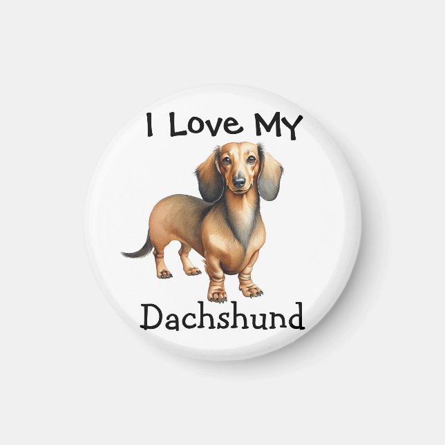 Imã  Photo Dachshund Brown Pet  Personalize (Frente)