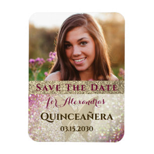 Ímã Photo Quinceanera Birthday Save The Date