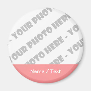 Imã Photo & Text Round Magnet - Create Your Own