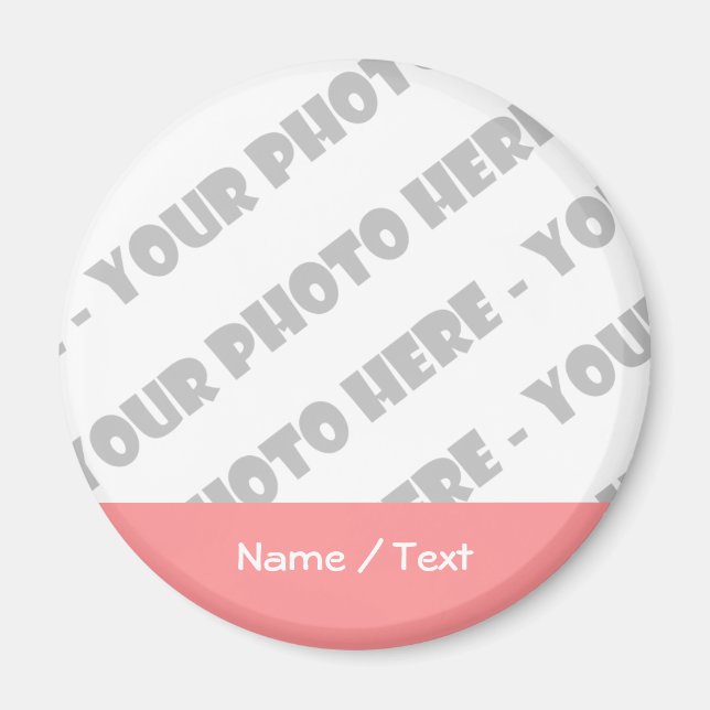 Imã Photo & Text Round Magnet - Create Your Own (Frente)