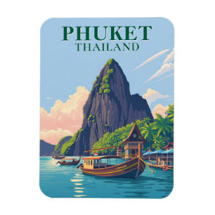 Ímã Phuket Thailand Beach Boat Viagem Souvenir
