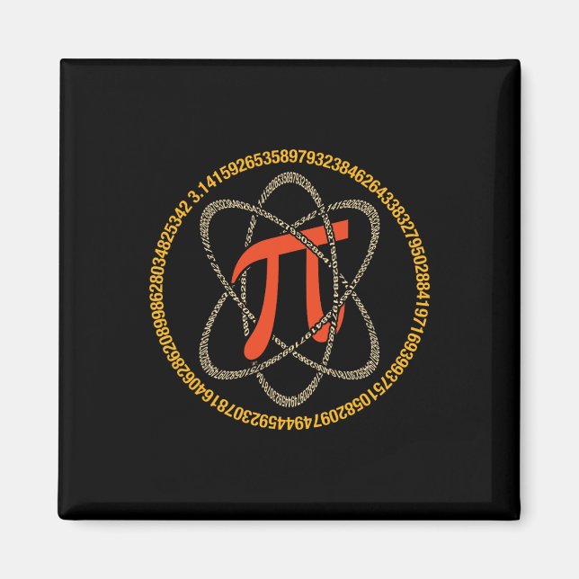 Imã Pi Atom - Presente Do Pi Day E Do Pon Math (Frente)