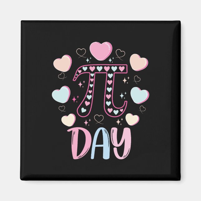 Imã Pi Day 3.14 Pi Símbolo Funny Pi Day Candy Heart Ma (Frente)