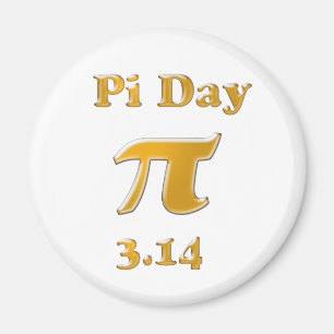 Imã Pi Day Dourado no White
