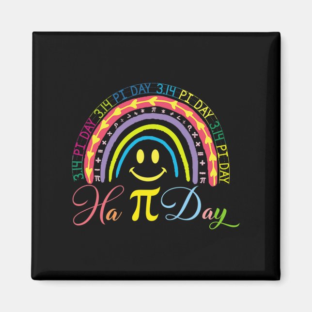 Imã Pi Day Math Number Rainbow Happy Pi Day Divertimen (Frente)