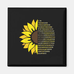 Imã Pi Day Sunflower 3.14 Pi - Símbolo Número de Pi -