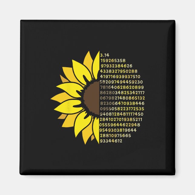Imã Pi Day Sunflower 3.14 Pi - Símbolo Número de Pi -  (Frente)