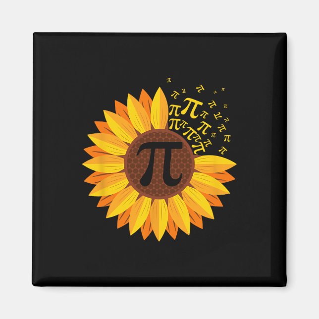 Imã Pi Day Sunflower Pi Number Símbolo Math Themed Sci (Frente)