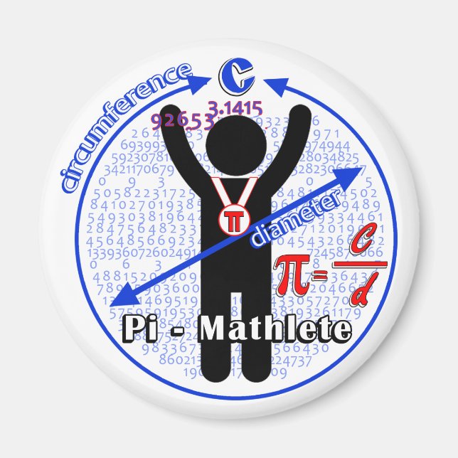 Imã Pi-Mathlete 3,14 Pi Dia (Frente)