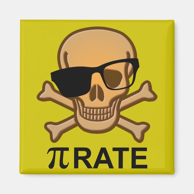 Imã Pi Pirata Matemática Divertida Geometria Ímã de Ge (Frente)