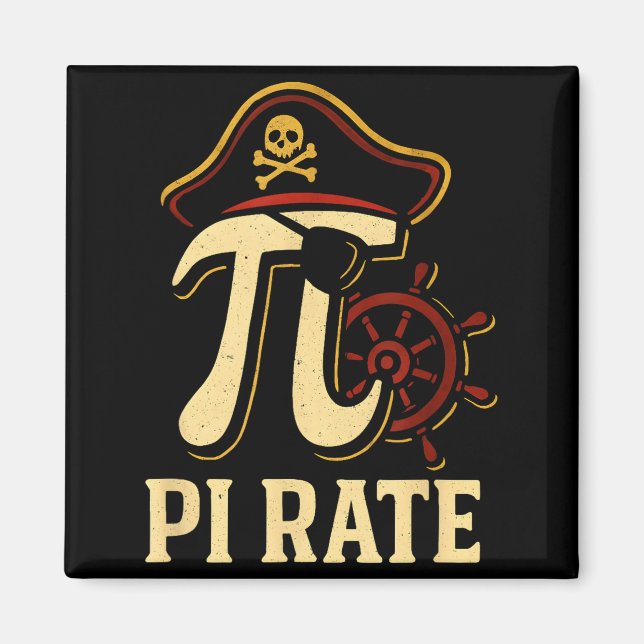 Imã Pi Rate Funny Math Pirate Pi Day 3.14 Teacher  (Frente)
