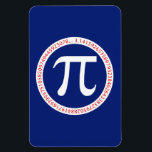 Ímã Pi Ring on Navy Blue<br><div class="desc">A simple design inspired by the pi symbol and solution, a succession of numbers making for a great custom gift for the mathematician, the geek, the inquisitive mind. Great for a student, a teacher, an engineer or anyone that has this thing with numbers. Use the "Ask this Designer" link to...</div>