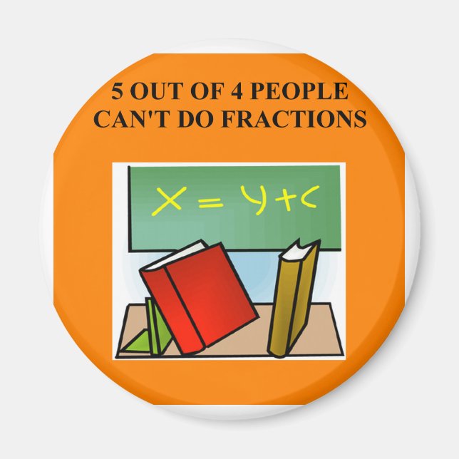 Imã piada de fração matemática (Frente)
