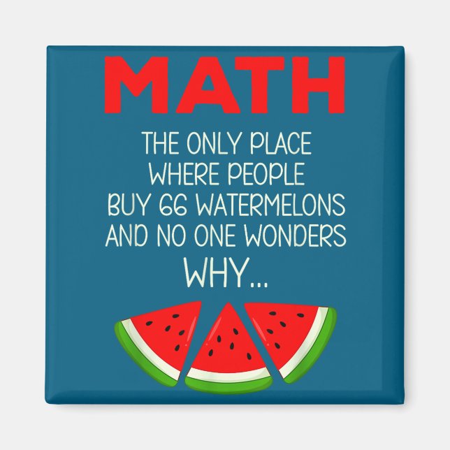 Imã Piada de Professor de Matemática Melancia Cálculo (Frente)