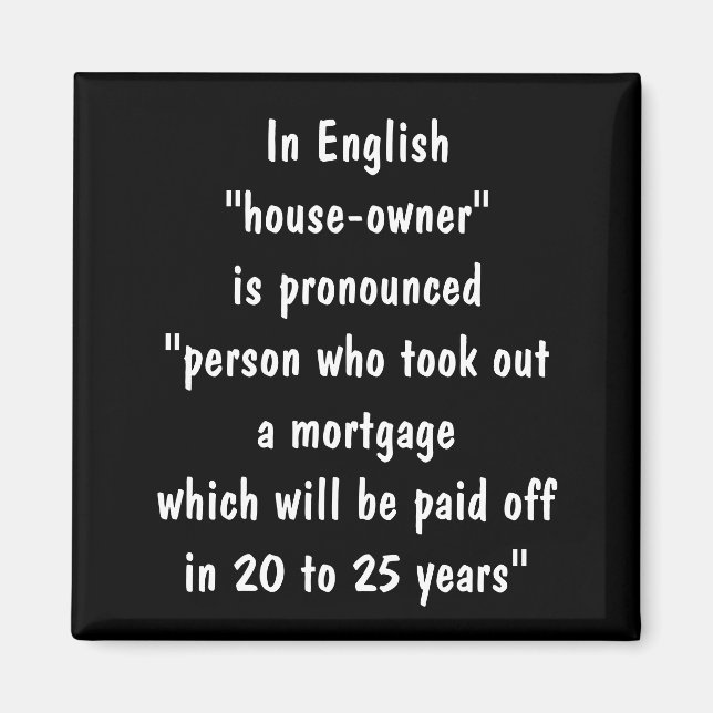 Imã Piada hipotecária dos proprietários de casas (Frente)