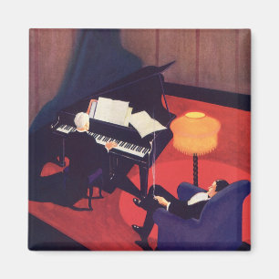 Imã Pianista Tocador de Piano Sala de Música Art Déco