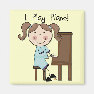 Imã Piano - camiseta e presentes fêmeas