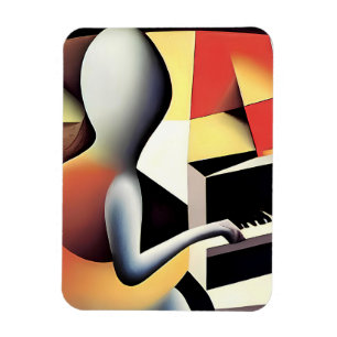 Ímã Piano Player - Arte de Pincel