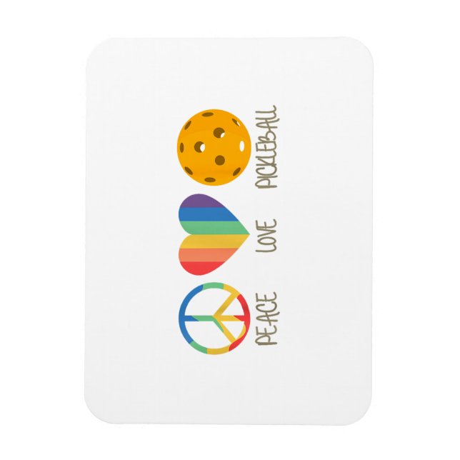 Ímã Pickleball de Paz e Amor (Vertical)