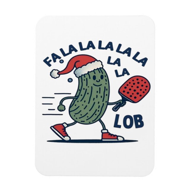 Ímã Pickleball no Natal (Vertical)
