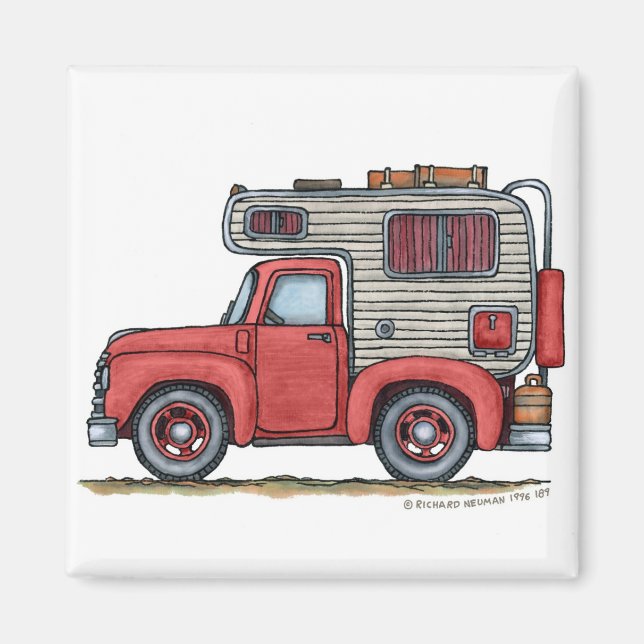 Imã Pickup Truck Camper RV Magnets (Frente)