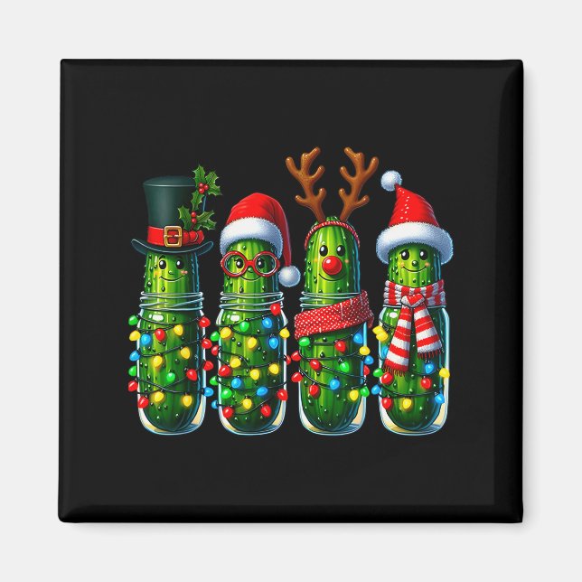 Imã Picles De Natal Jarras De Picles De Férias Papai N (Frente)