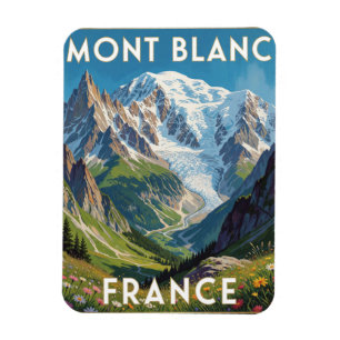 Ímã Picos Nevados Mont Blanc França Vista da Montanha