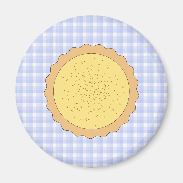 Imã Pie de custódia. Yellow Tart, com Blue Gingham. (Frente)