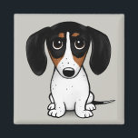 Imã Piebald Dachshund | Cozinha Cãozinha<br><div class="desc">Uma imã de geladeira divertida para os amantes de Piebald Dachshund. Doxie preto,  bronzeado e branco. Visite o Doodle World de Jenn para obter ainda mais acessórios para casa e escritório com este cachorro engraçado e mais designs originais de cachorros-engraçados.</div>