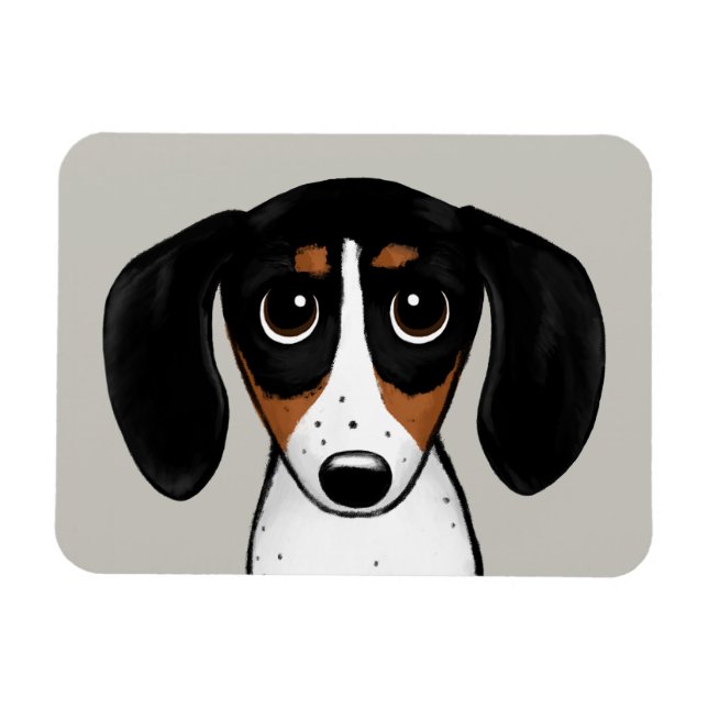 Ímã Piebald Dachshund Cute Puppy Dog Magnet (Horizontal)