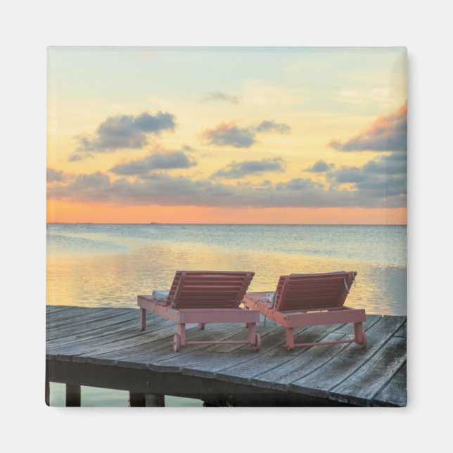 Imã Pier com vista para o oceano, Belize (Frente)