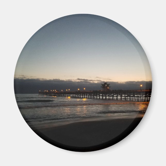 Imã pier de san clemente à noite oceano california (Frente)