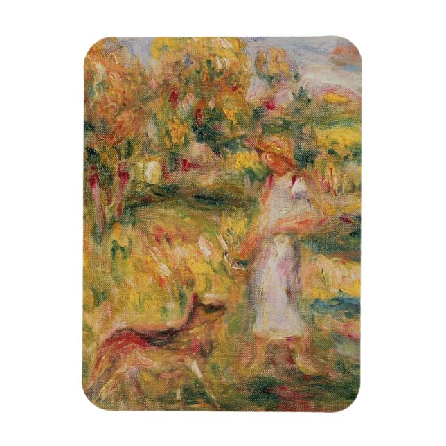 Ímã Pierre A Renoir | Paisagem com a esposa do artista (Vertical)