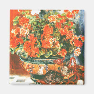 Imã Pierre-Auguste Renoir Geraniums E Cats