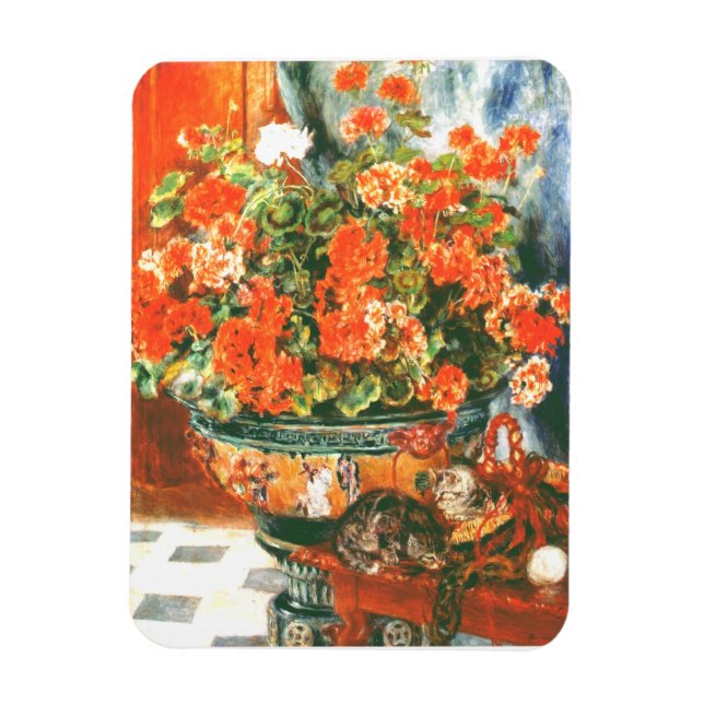 Ímã Pierre-Auguste Renoir Geraniums E Cats (Vertical)