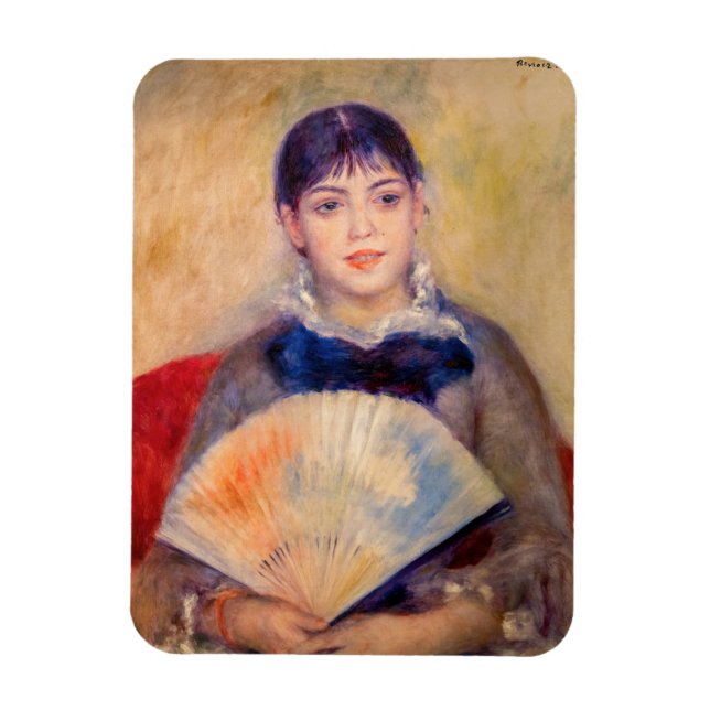 Ímã Pierre-Auguste Renoir - Menina com um Leque (Vertical)