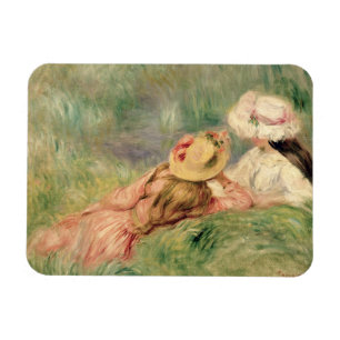 Ímã Pierre raparigas de Renoir um no banco de rio