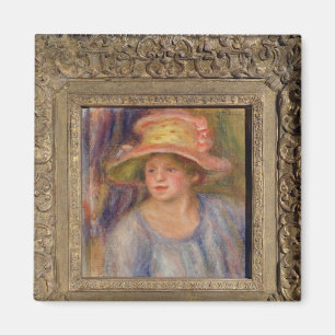 Imã Pierre uma mulher de Renoir com um chapéu