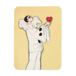 Ímã Pierrot Com Coração Vermelho por Sophia Chiostri