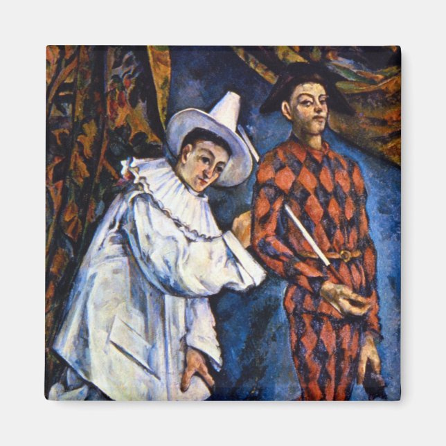 Imã Pierrot e Harlequin, Mardi Gras por Paul Cezanne (Frente)