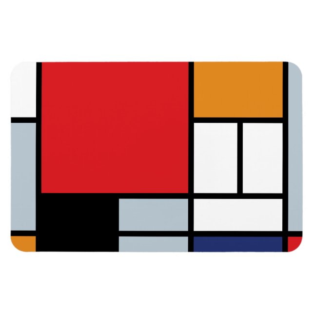 Ímã Piet Mondrian - Composição com Plano Vermelho Gran (Horizontal)
