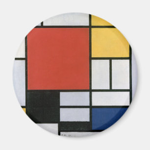 Imã Piet Mondrian Vermelho Azul Amarelo Arte Abstrata