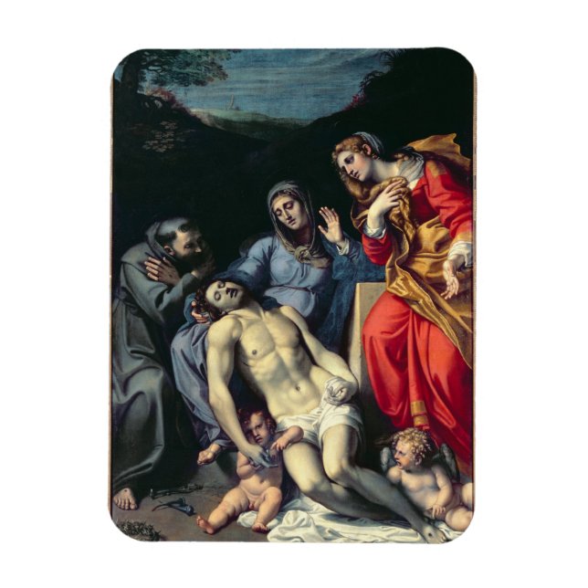 Ímã Pieta com Rua. Francis e Rua. Mary Magdalene, c.1 (Vertical)
