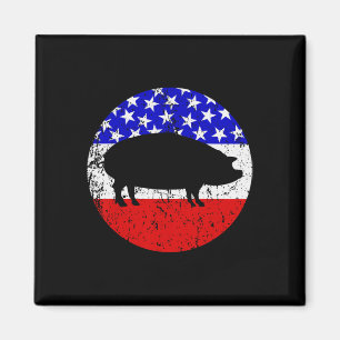 Imã Pig Roast Style Cookout American Flag