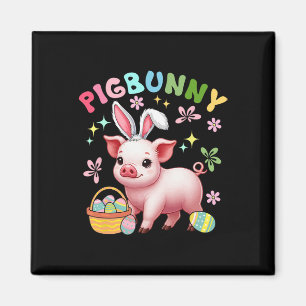 Imã Pigbunny Porco Fofo Fazer Papel de Bunny Caçando O
