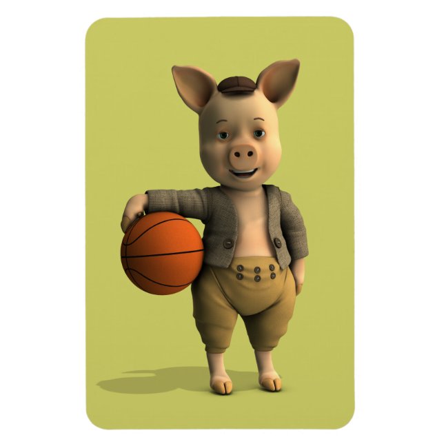 Ímã Piglet Basketballer (Vertical)