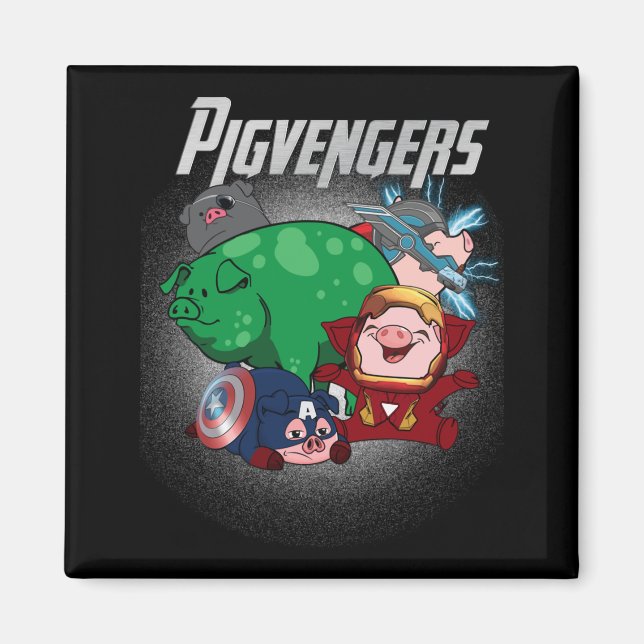Imã Pigvengers Reúnem Super Animais Heróis (Frente)