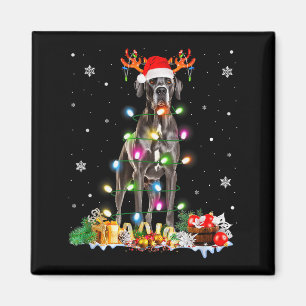 Imã Pijama com Luzes de Fada e Chapéu de Papai Noel pa