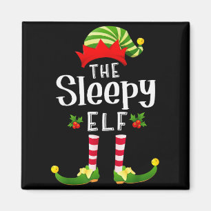 Imã Pijama Combinante de Elfe de Natal Sonolento Festa