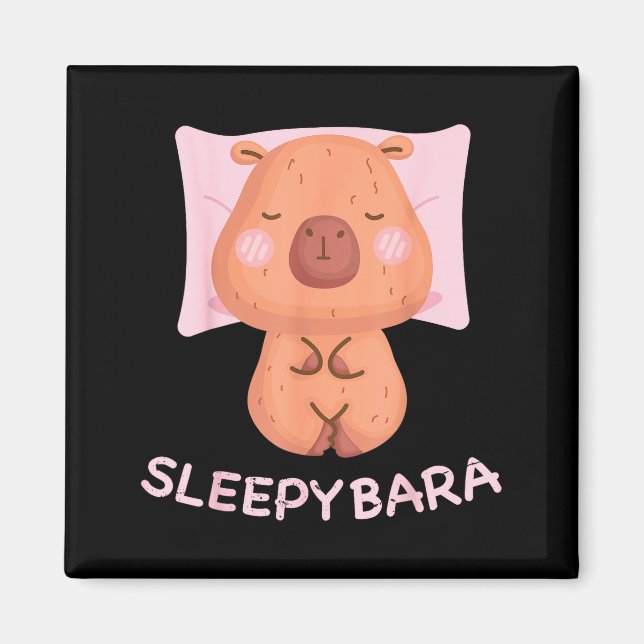 Imã Pijama de Capivara Sonolenta Camisa de Dormir Slee (Frente)